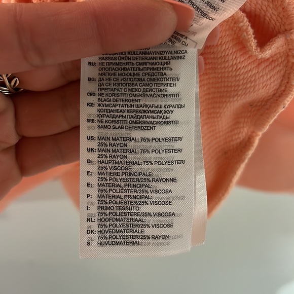 Adidas Classic Peach 3 Stripe Pullover Crewneck Sweater Size 2XL - Picture 5 of 7